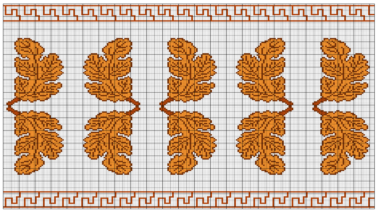 Gratis Kreuzstichvorlage: Herbst-Bordüre