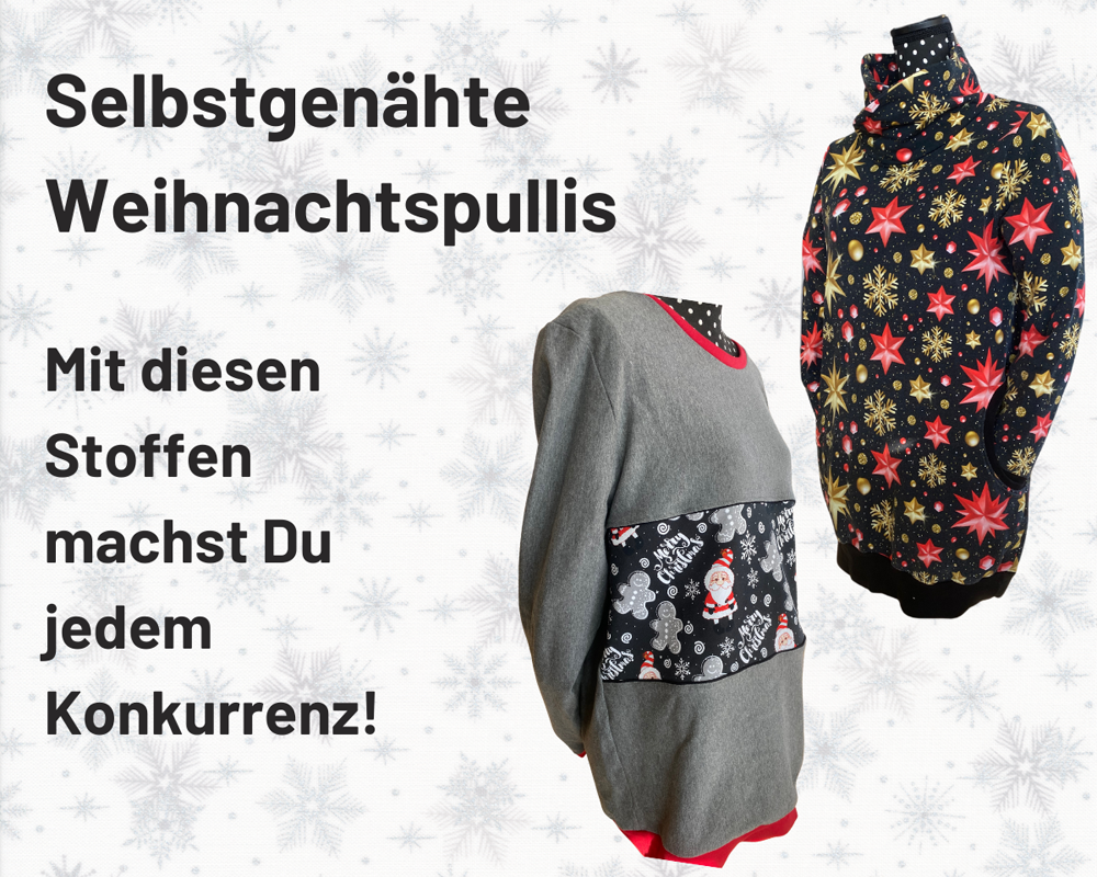 Weihnachtsstoff-Pullover selber nähen