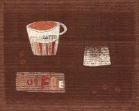 60-cm-Rapport Baumwollstoff, Dekostoff COFFEE TIME,...