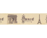 Taftband mit Digitaldruck VILLE DE L`AMOUR, Wahrzeichen von Paris, 25 mm