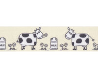 Taftband mit Digitaldruck COWS, Kühe und...