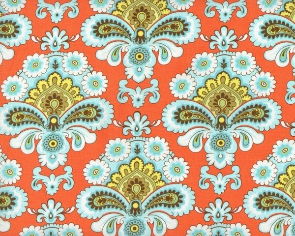 Patchworkstoff Belle French Wallpaper Ornamentale Paisley Bluten Orange Helles Turkis I found this thumbnail recently on an article and really liked the wallpaper on screen. stoffekontor