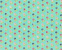 Patchworkstoff VINTAGE PICNIC, diagonale Blumen-Streifen, mintgrün-limette, Moda Fabrics