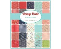 Patchworkstoff VINTAGE PICNIC, diagonale Blumen-Streifen, mintgrün-limette, Moda Fabrics