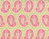 Patchworkstoff BELLE HENNA, Paisley-Muster, pink-schilfgrün-hellbeige