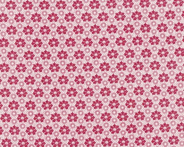 Patchworkstoff "Simple Pleasures" Blätter-Punkte-Muster, rot-weiß