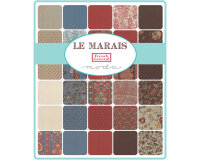Patchworkstoff LE MARAIS, Toile-de-Jouy-Motiv, beige-stumpfes braun, Moda Fabrics