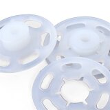 Annäh-Druckknöpfe aus Kunststoff, weiß-transparent, Prym 13 mm