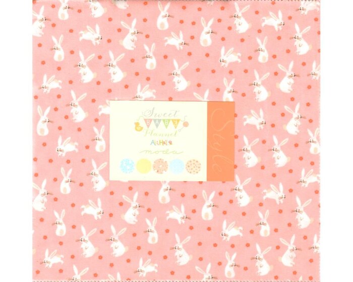 Flanell-Precuts Layer Cake SWEET BABY, 25 x 25 cm, 42 Quadrate, Moda Fabrics