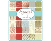 Patchworkstoff SNOWFALL PRINTS, Punkte, stumpfes türkis-dunkelrot, Moda Fabrics