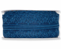 15 m Spitzenband, beidseitige Bogenkante, 36 mm, jeansblau