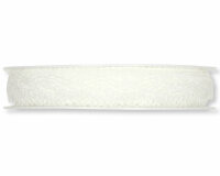 18 m Spitzenband, Blümchenranke mit Bogenkante, 13 mm, weiß
