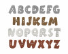 Buchstabenknopf ALPHABET, metallic, Union Knopf silber F