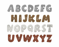 Buchstabenknopf ALPHABET, metallic, Union Knopf altmessing S