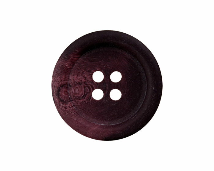 Kunststoffknopf in Steinnussoptik, matt, Union Knopf aubergine 15 mm