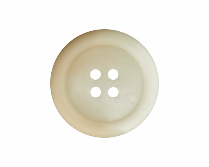 Kunststoffknopf in Steinnussoptik, matt, Union Knopf wollweiß 20 mm