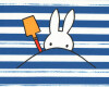 50-cm-Panel Baumwolljersey MIFFY®, Kinder am Strand, blau