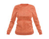 Italienischer Wollstrickstoff TRECCIA, Zopfmuster, orange