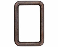 Rechteck-Ring aus Metall, Union Knopf gunmetall 25 mm