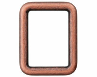 Rechteck-Ring aus Metall, Union Knopf altkupfer 50 mm