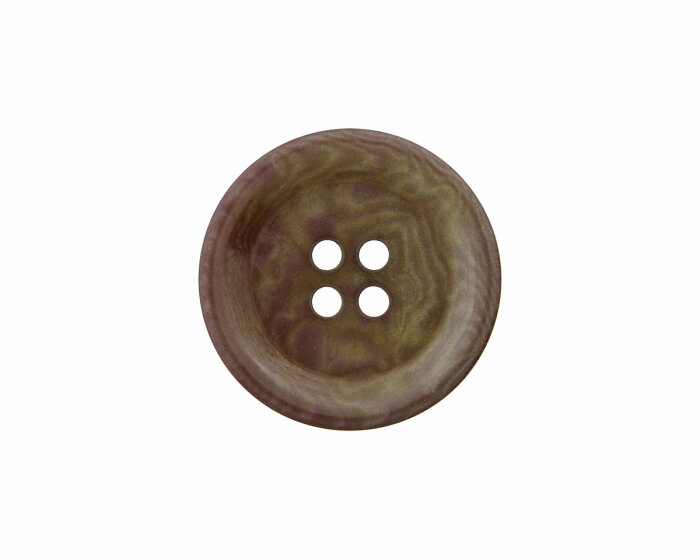 Fein marmorierter Steinnussknopf, Union Knopf 15 mm olivgrün