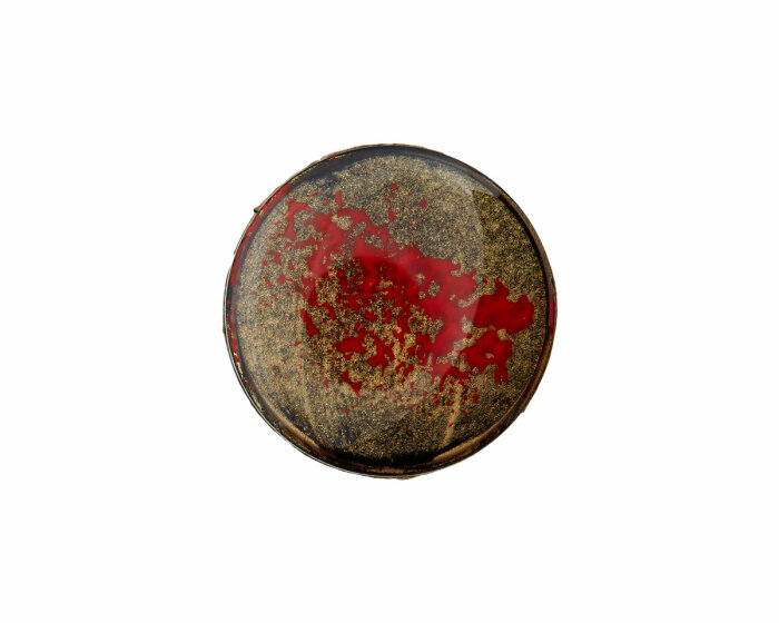 Kunststoffknopf GOLDEN mit Pinselstrich-Optik, Union Knopf 30 mm rot