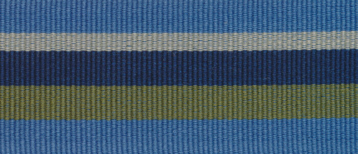 Baumwoll-Ripsband PERU mit Streifen blau-olive 25 mm