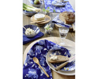 45 cm Reststück Westfalenstoff DELFT, Rosen, blau-weiß