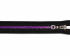 Reißverschluss FASHION METALLIC mit Kunststoffzahn, teilbar, Prym 50 cm schwarz-violett