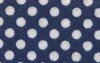 Baumwoll-Schrägband mit Punkten 18 mm dunkelblau-weiß