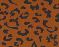 Baumwollstoff mit Stretch DENIM Leopardenprint, braun-schwarz, Fibre Mood