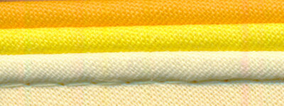 Dreifarbiges Paspelband TRICOLORE aus Baumwolle gelb