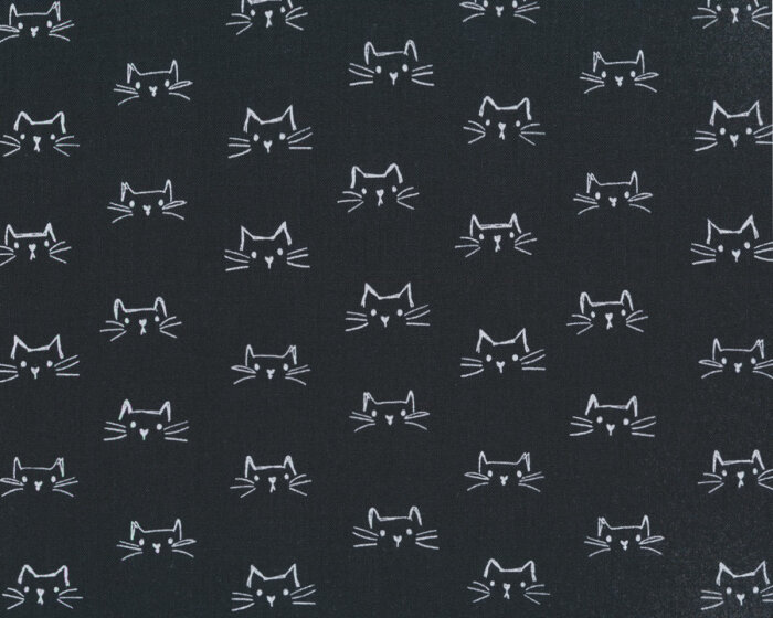 Patchworkstoff MOD CAT, Katzengesichter, schwarz, Windham Fabrics