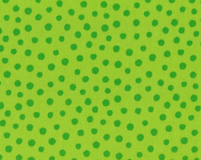 35 cm Reststück Westfalenstoff JUNGE LINIE, große Punkte, hellgrün-grün