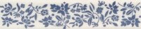 Schrägband mit Blütendruck blau 18 mm