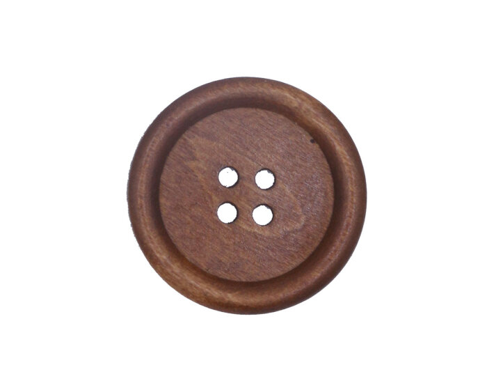 Knopf aus Kirschholz mit Rand, matt lackiert, Brauntöne 11 mm braun