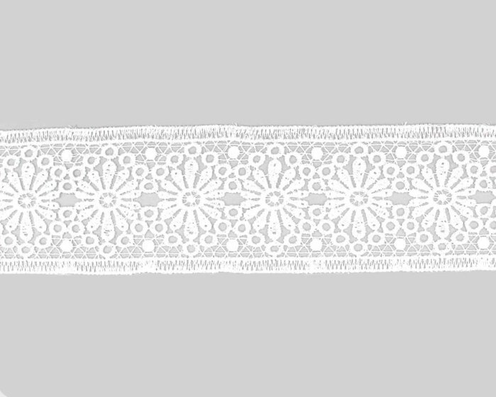Klöppelspitze RONDO mit Kreis-Muster weiß