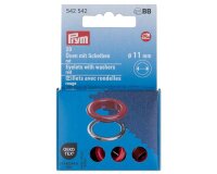 Vario Creative Tool ÖSEN MIT SCHEIBEN, 11 Farben in 2 Größen, Prym 11 mm rot