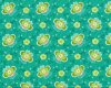 70 cm Reststück Patchworkstoff FOLKLORE, Blüten-Ranken, türkisgrün-hellgrün, Moda Fabrics