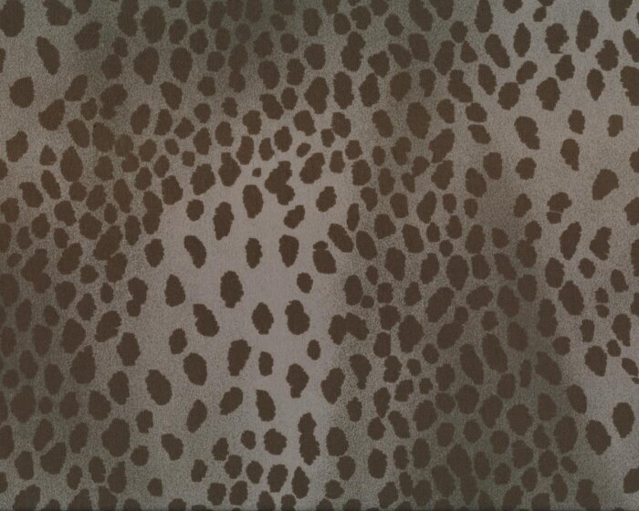 75 cm Reststück Feiner Baumwoll-Stretch-Satin aus Italien PETRO, Leopardenmuster, olivebraun