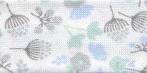 Baumwoll-Schrägband SUAVE, Blumen, 2 Farben hellblau 30 mm