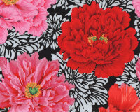 35 cm Reststück Patchworkstoff BROCADE PEONY,...