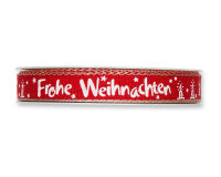 4 m Dekoband FROHE WEIHNACHTEN, 15 mm, rot