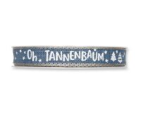 4 m Dekoband OH TANNENBAUM, 15 mm, blau