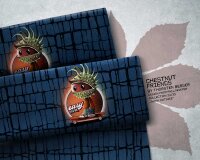 90-cm-Panel Sweatstoff CHESTNUT FRIENDS by Thorsten Berger, Kastanie, dunkelblau