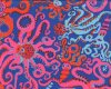 50 cm Reststück Patchworkstoff OCTOPUS, Kraken, blau-pink, Kaffe Fassett