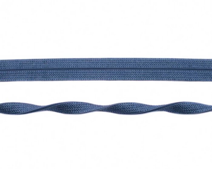 Elastisches Einfassband JACQUARD, einfarbig, 20 mm blaugrau