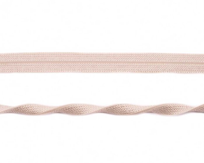 Elastisches Einfassband JACQUARD, einfarbig, 20 mm hellbeige