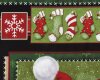 Reststück 60-cm-Rapport Patchworkstoff KRINGLE KROSSING, knuffiger Weihnachtsmann, dunkelrot-hellgrün