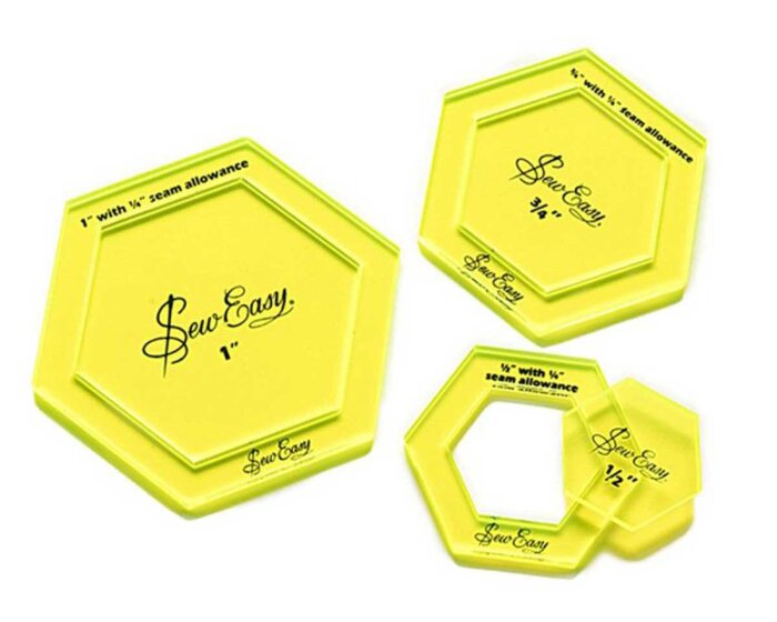 Quiltschablonen HEXAGON TEMPLATE SET, 1 inch, Sew Easy